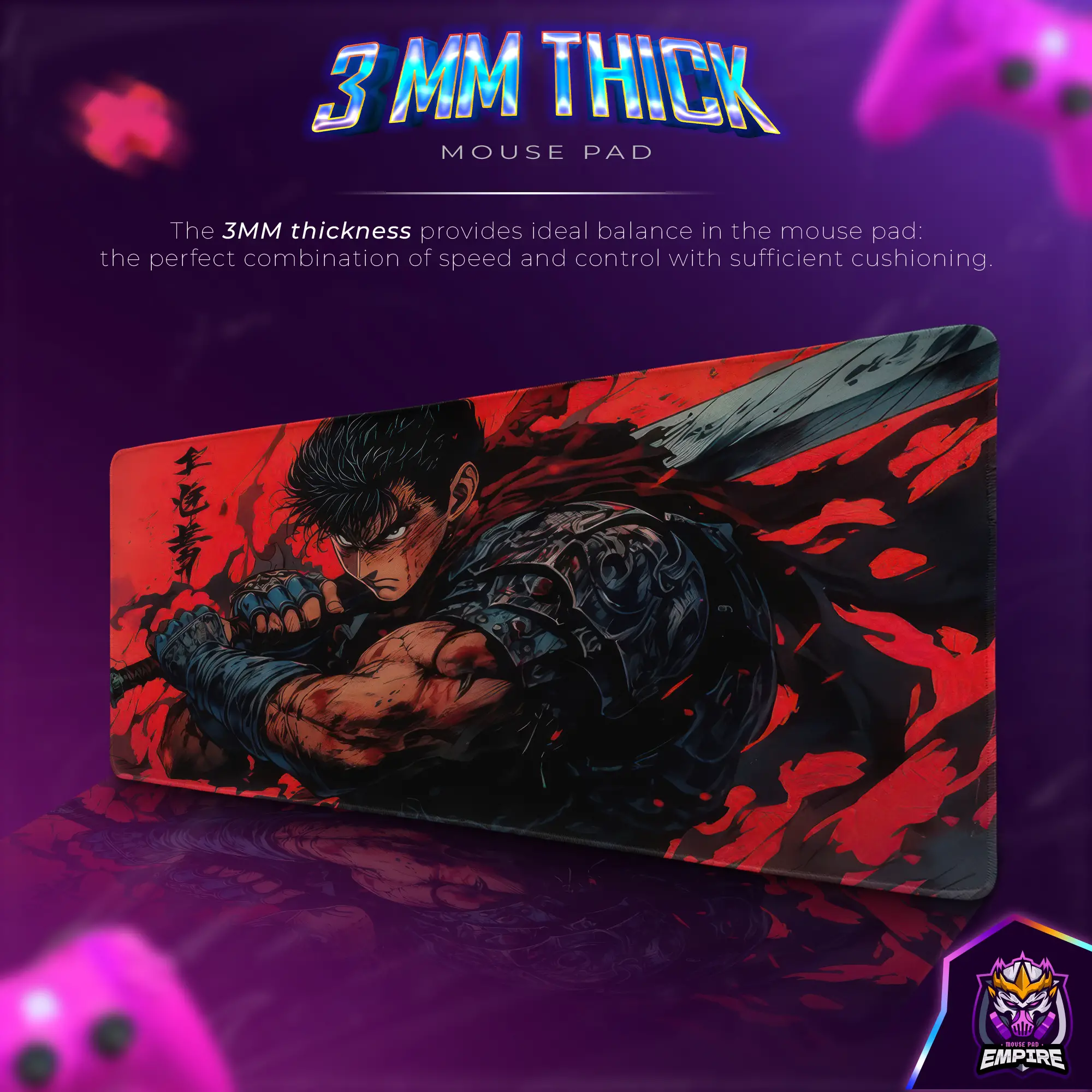 berserk-warrior-desk-mat-guts-fury-mouse-pad2 Berserk Warrior Desk Mat, Guts' Fury Mouse Pad