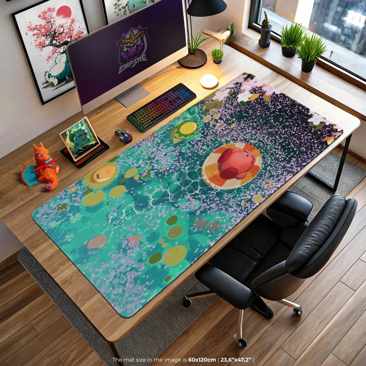 Floating Dream Desk Mat, Kirby Relax Mouse Pad