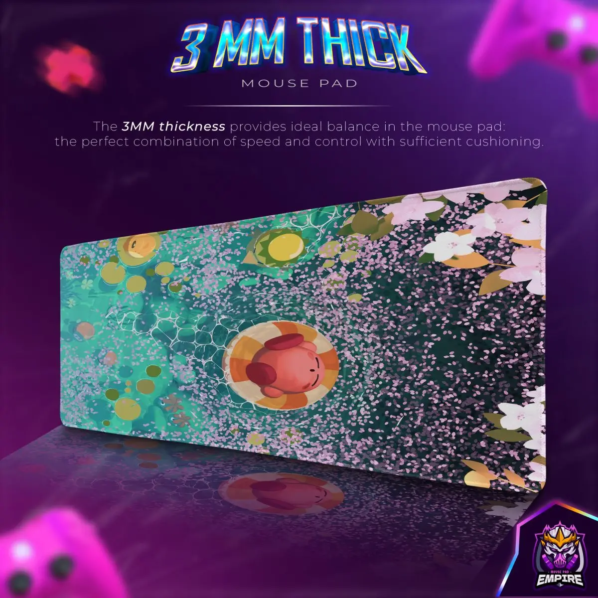 Floating Dream Desk Mat, Kirby Relax Mouse Pad