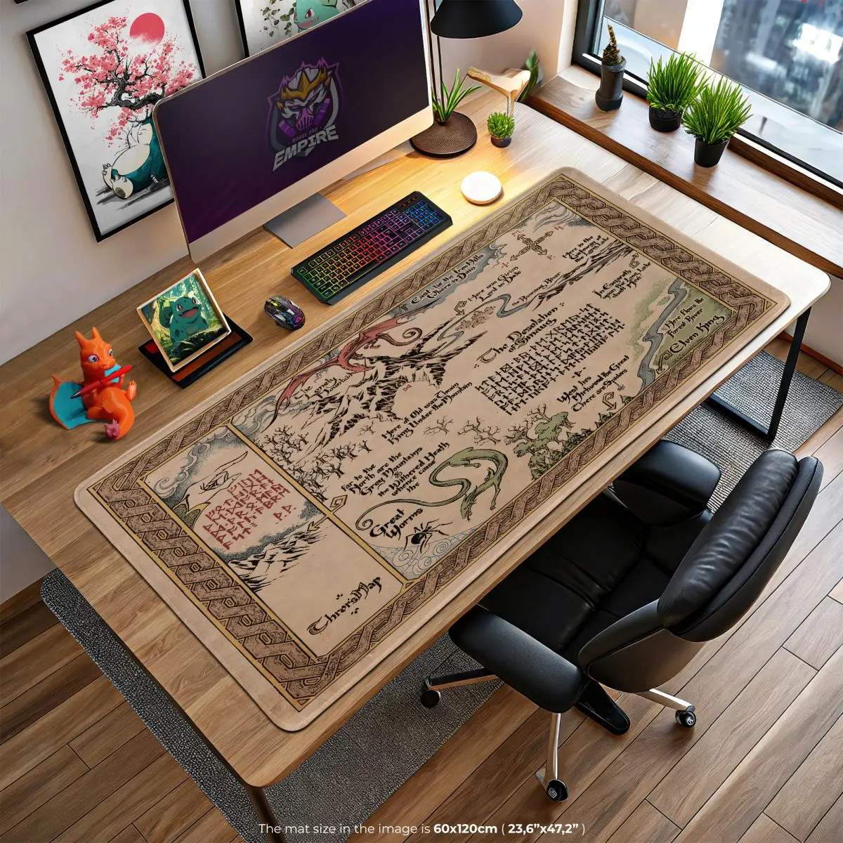 Middle-earth Map Desk Mat, Hobbit Adventure Mouse Pad