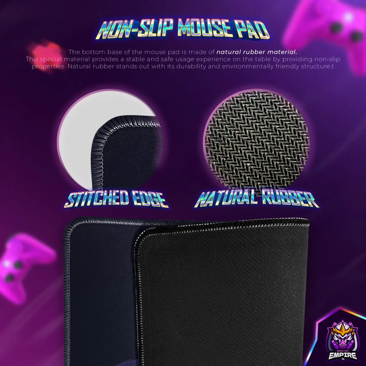 Neon Butterfly Desk Mat, Cyber Aesthetic Mouse Pad