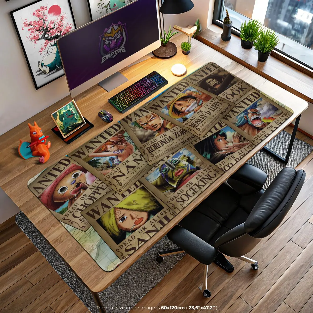 One Piece Wanted Posters Desk Mat, Straw Hat Bounty Mouse Pad