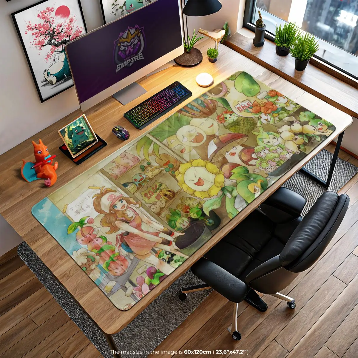 Pokémon Garden Market Desk Mat, Nature Bloom Mouse Pad