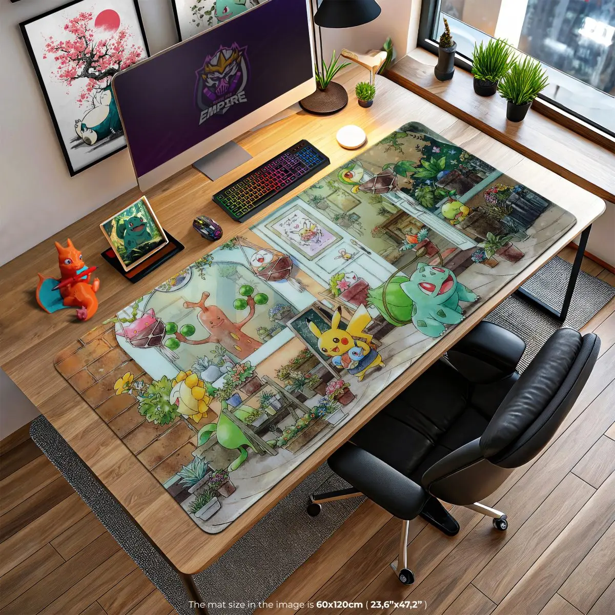 Pokémon Garden Shop Desk Mat, Cozy Nature Mouse Pad