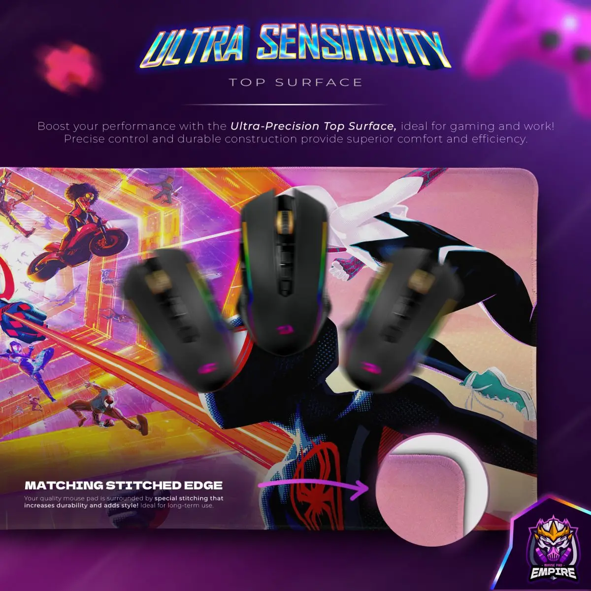 Spider-Verse Portal Desk Mat, Multiverse Heroes Mouse Pad