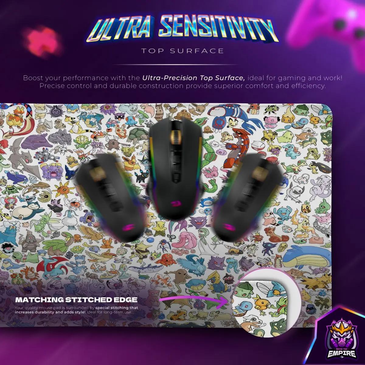 Ultimate Pokémon Collage Desk Mat, Classic Monsters Mouse Pad