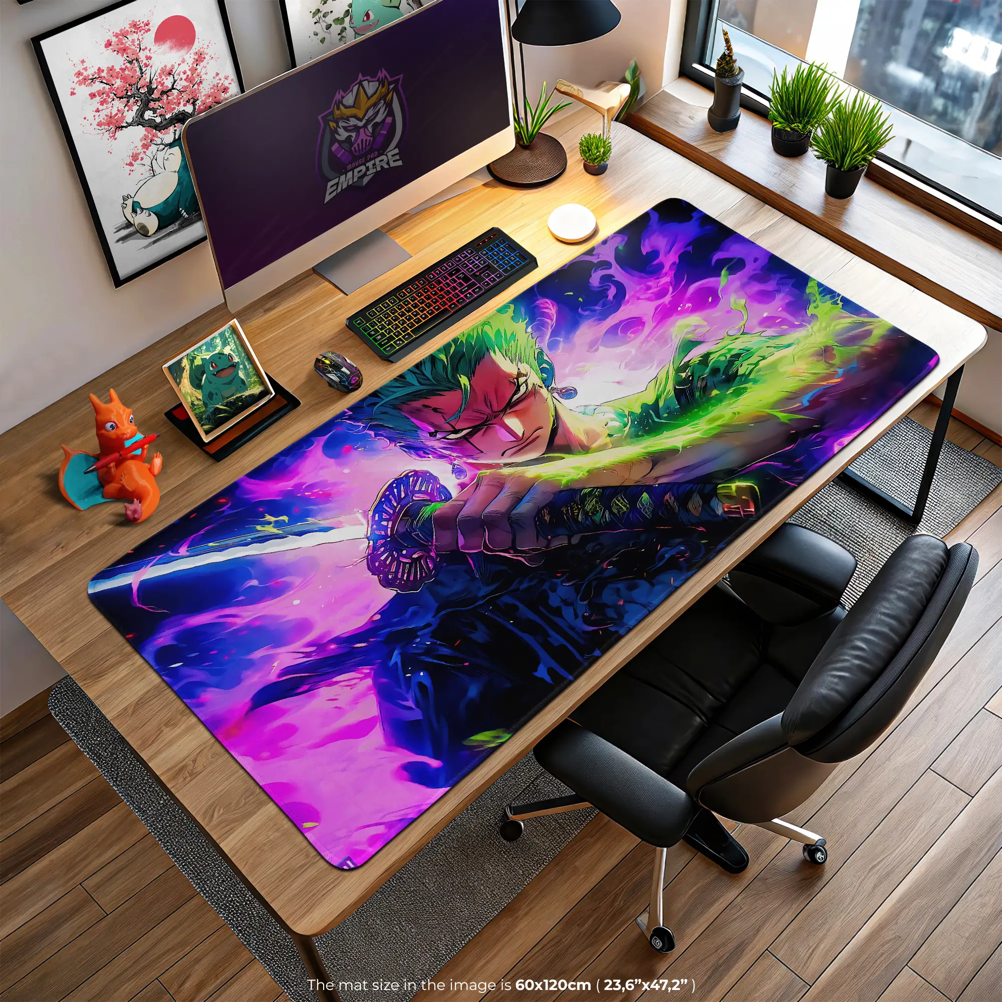 zoros-fury-desk-mat-swordsmans-spirit-mouse-pad1 Zoro's Fury Desk Mat, Swordsman's Spirit Mouse Pad