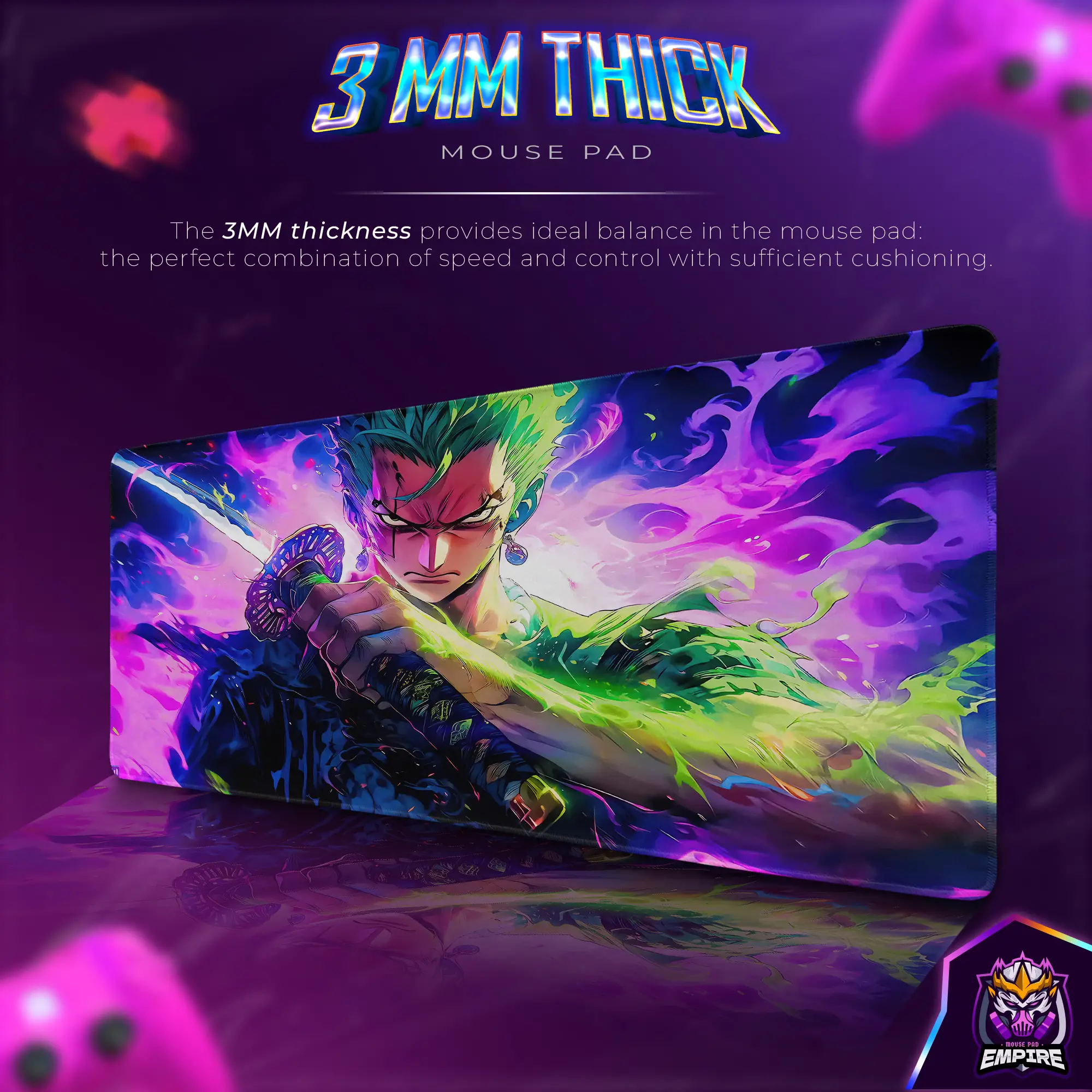 zoros-fury-desk-mat-swordsmans-spirit-mouse-pad2 Zoro's Fury Desk Mat, Swordsman's Spirit Mouse Pad
