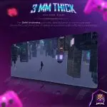 Cyber City Illusion Desk Mat, Futuristic Skyline Mouse Pad