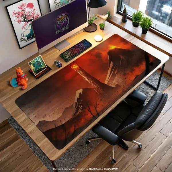 Dark Tower Inferno Desk Mat, Fiery Realm Mouse Pad