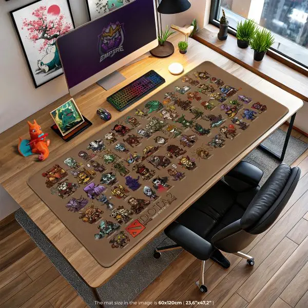 Dota 2 Heroes Desk Mat, Chibi Style Mouse Pad