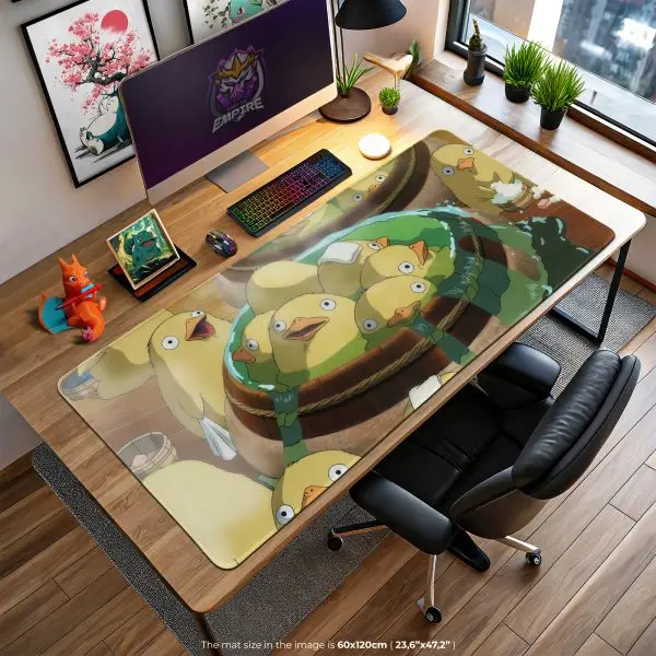 Duck Hot Spring Desk Mat, Cozy Bath Mouse Pad