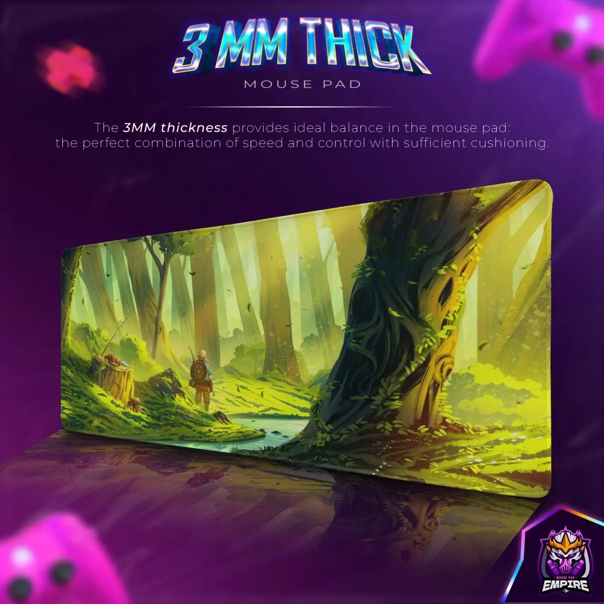 Enchanted Forest Desk Mat, Warrior's Journey Mouse Pad