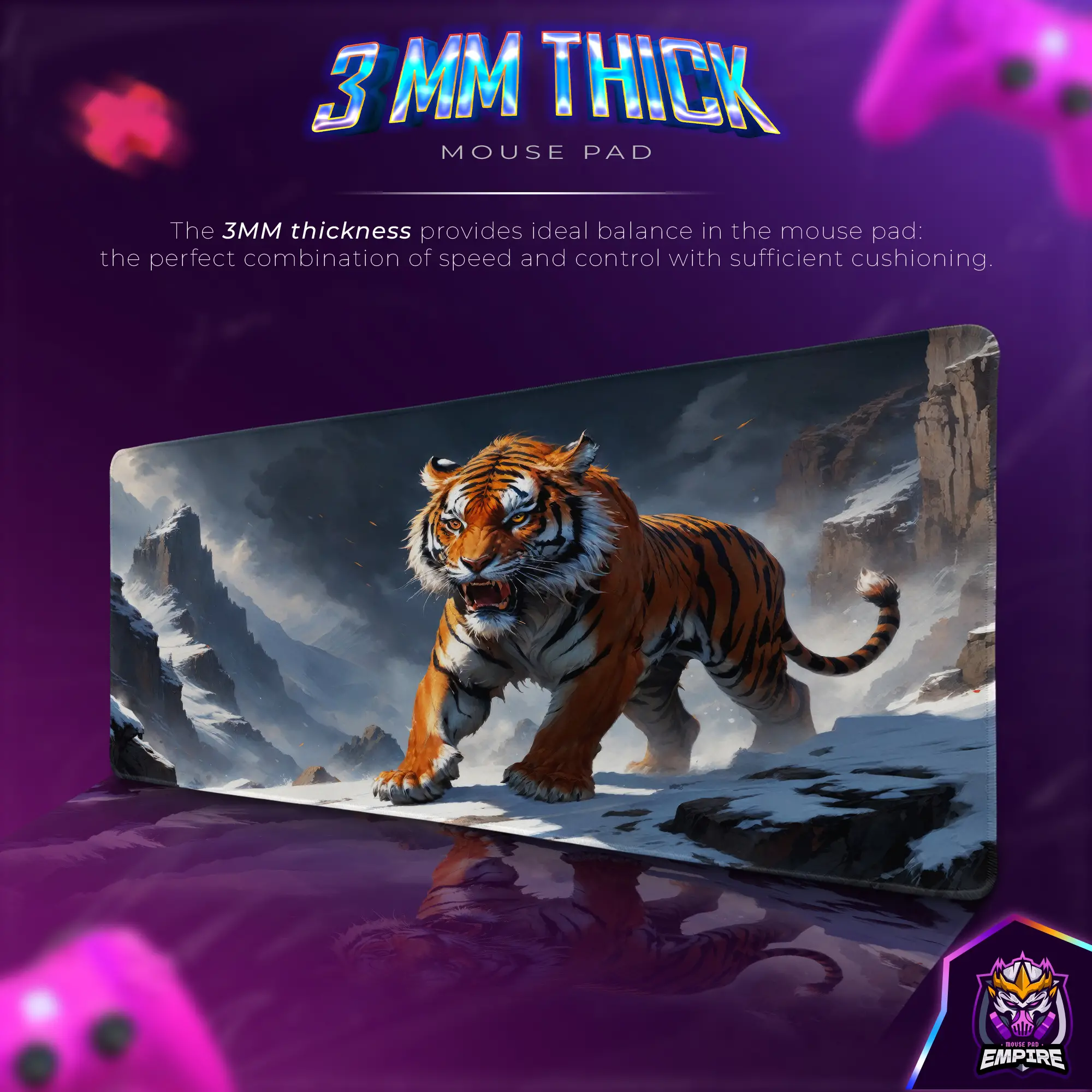 fierce-tiger-desk-mat-snow-predator-mouse-pad2 Fierce Tiger Desk Mat, Snow Predator Mouse Pad