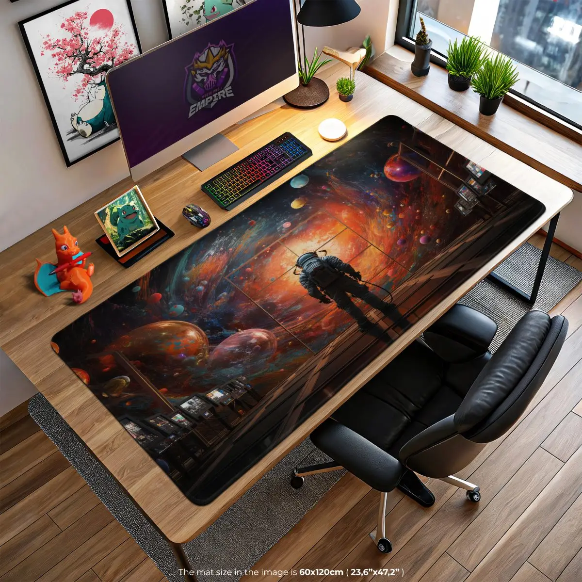 Galaxy Explorer Desk Mat, Cosmic Vision Mouse Pad
