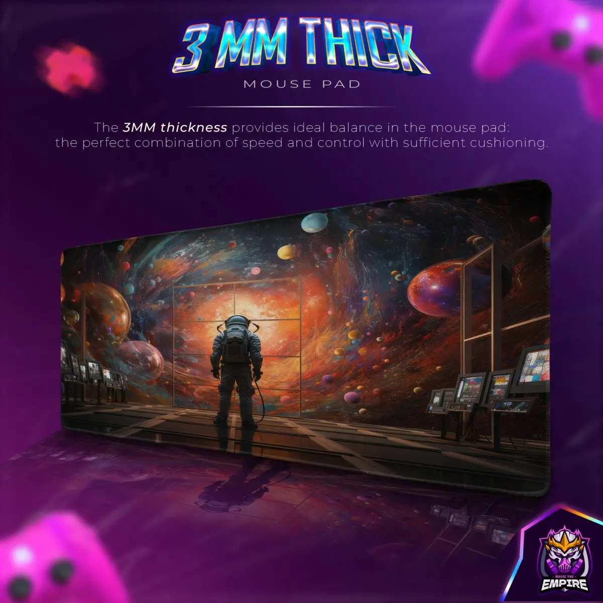 Galaxy Explorer Desk Mat, Cosmic Vision Mouse Pad