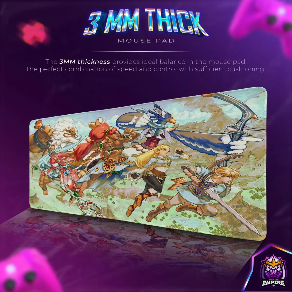 Hyrule Champions Desk Mat, Zelda Adventure Mouse Pad