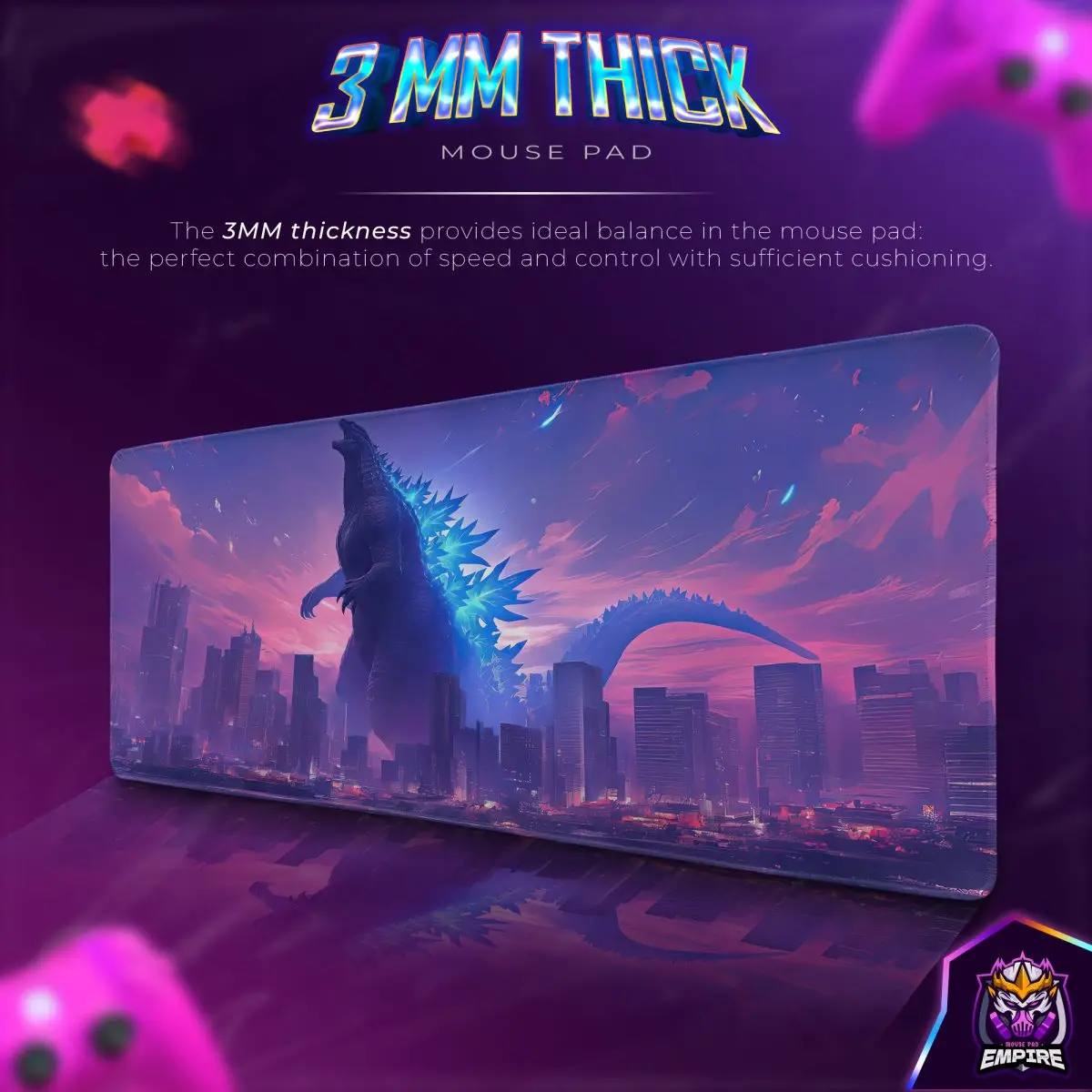 Monster Invasion Desk Mat, City Destroyer Mouse Pad