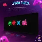 Neon Gamer Symbols Desk Mat, PlayStation Icons Mouse Pad