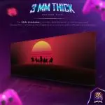 Neon Western Sunset Desk Mat, Retro Cowboy Mouse Pad
