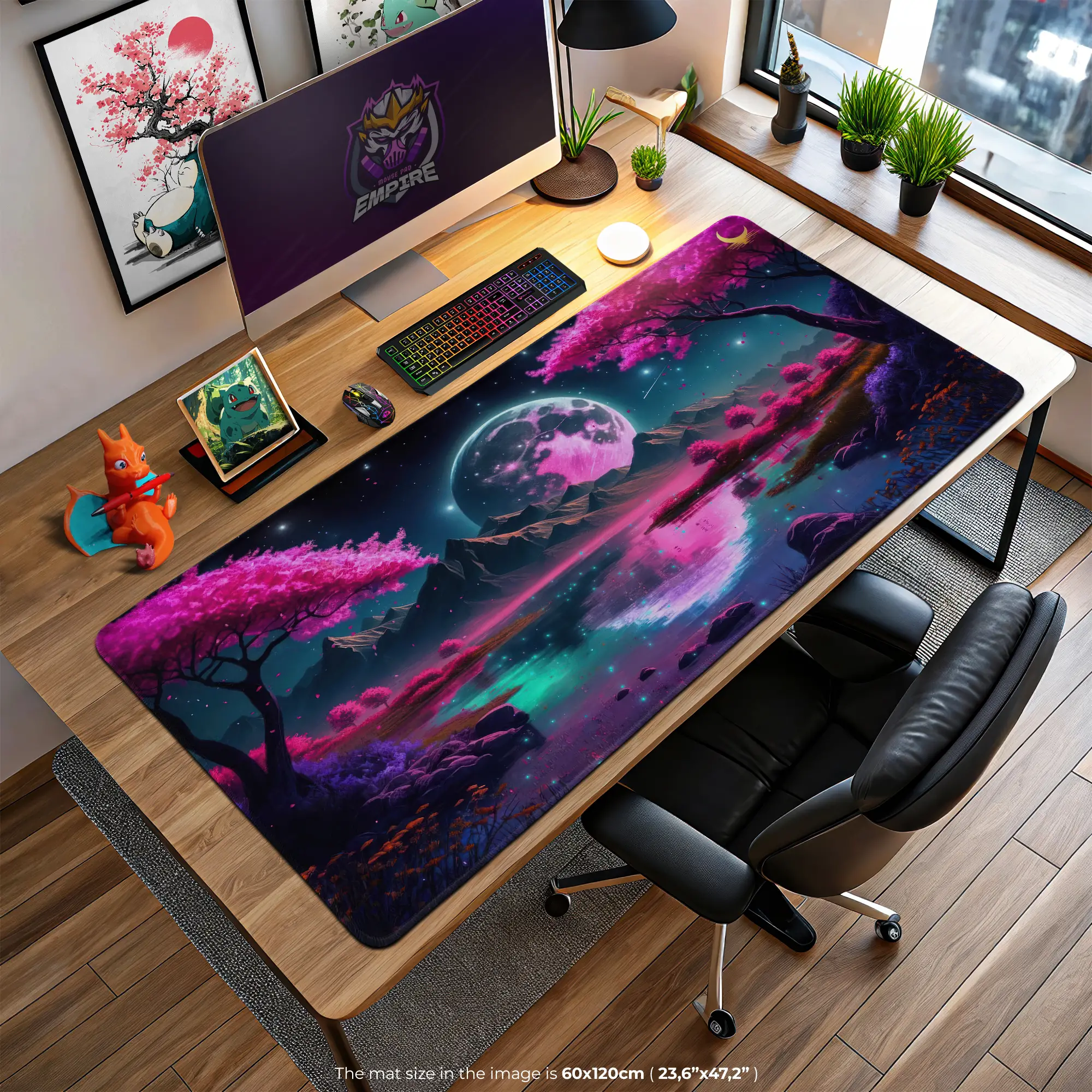 pink-moonlit-fantasy-desk-mat-neon-galaxy-mouse-pad1 Pink Moonlit Fantasy Desk Mat, Neon Galaxy Mouse Pad