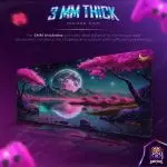 Pink Moonlit Fantasy Desk Mat, Neon Galaxy Mouse Pad