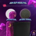 Pink Moonlit Fantasy Desk Mat, Neon Galaxy Mouse Pad
