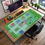 Pixel Town Adventure Desk Mat, Retro Game Mouse Pad
