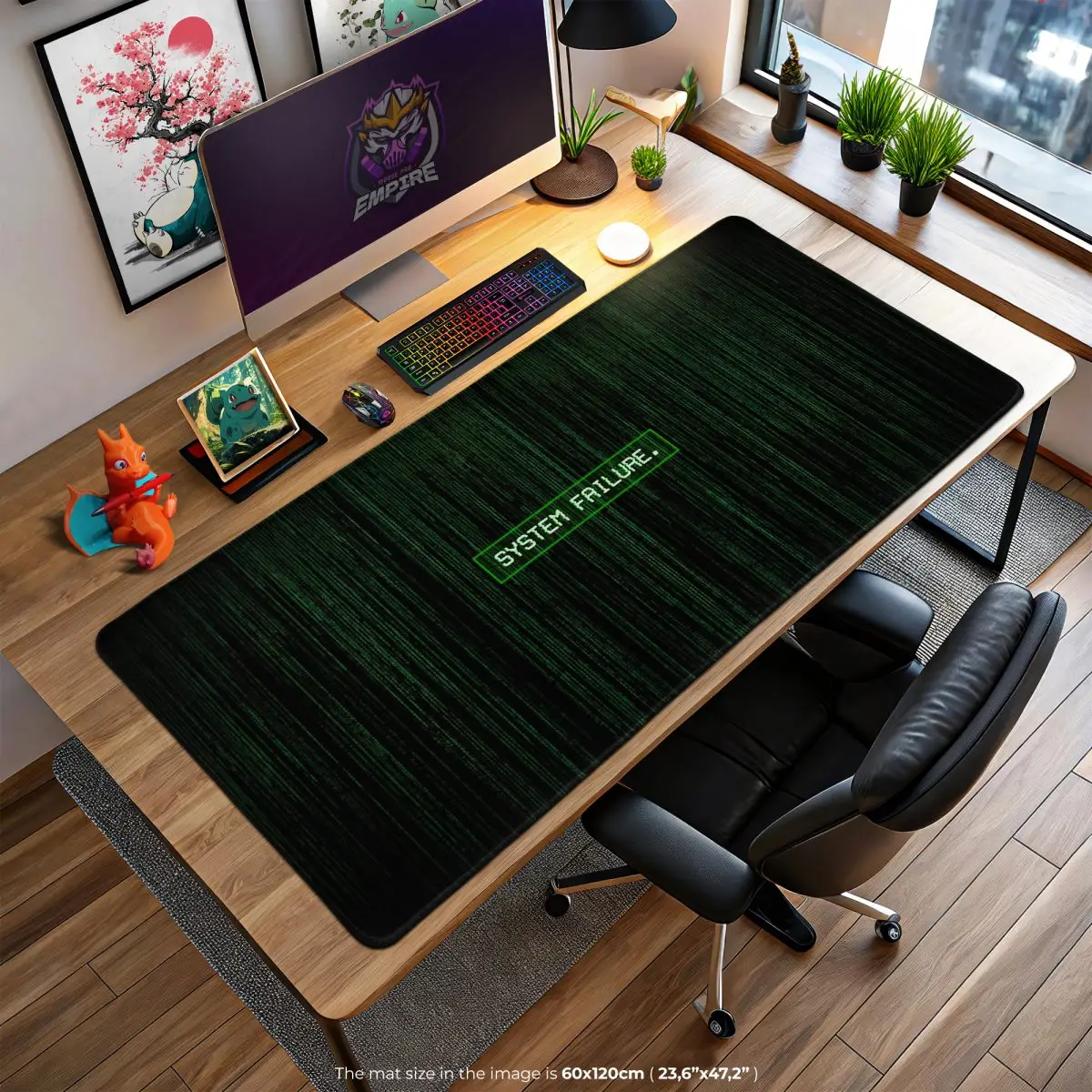 System Failure Desk Mat, Cyber Code Mouse Pad