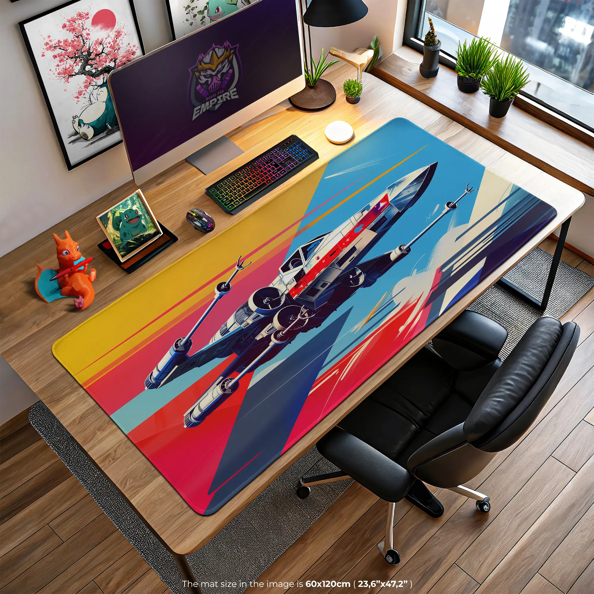 x-wing-space-battle-desk-mat-starfighter-mouse-pad1 X-Wing Space Battle Desk Mat, Starfighter Mouse Pad