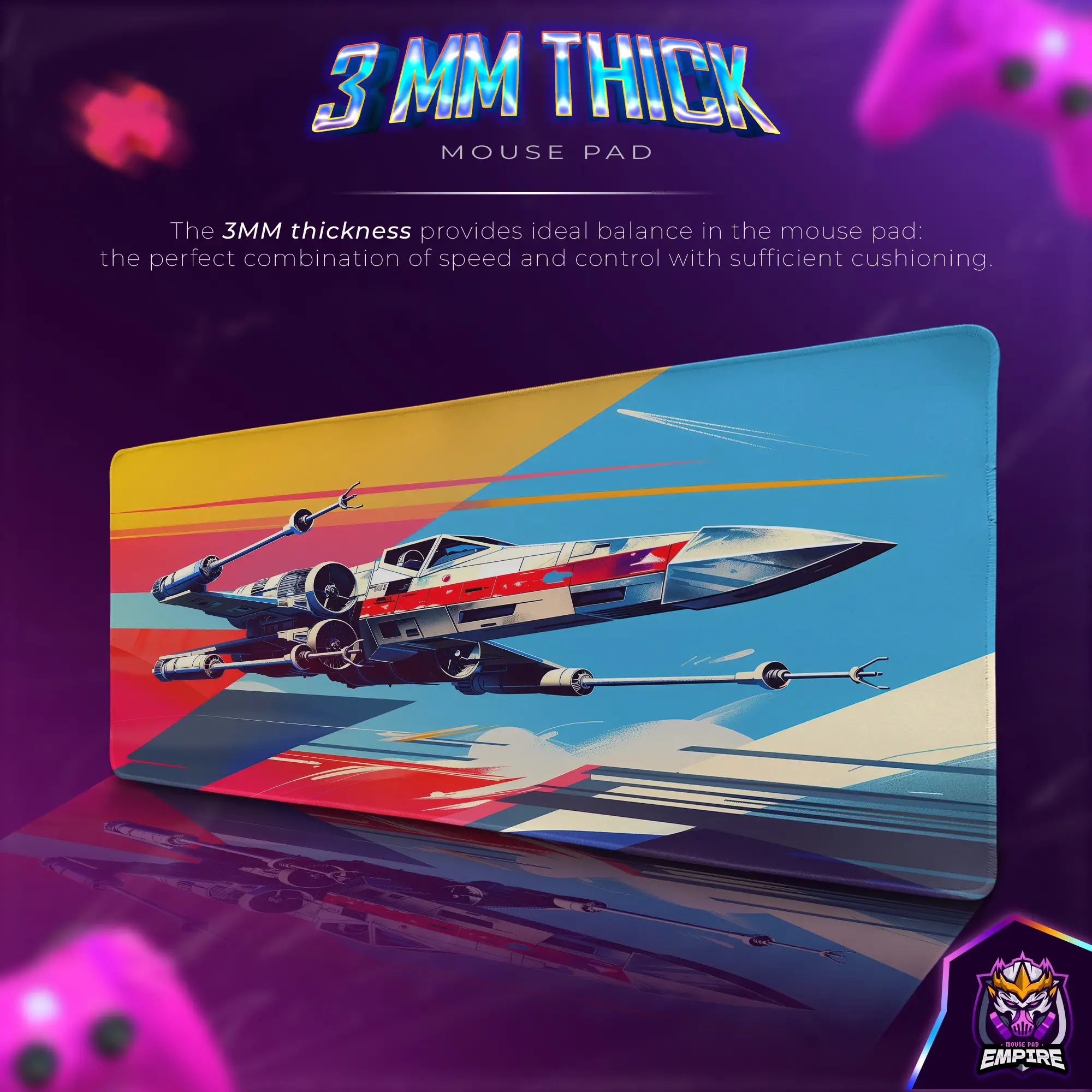 x-wing-space-battle-desk-mat-starfighter-mouse-pad2 X-Wing Space Battle Desk Mat, Starfighter Mouse Pad