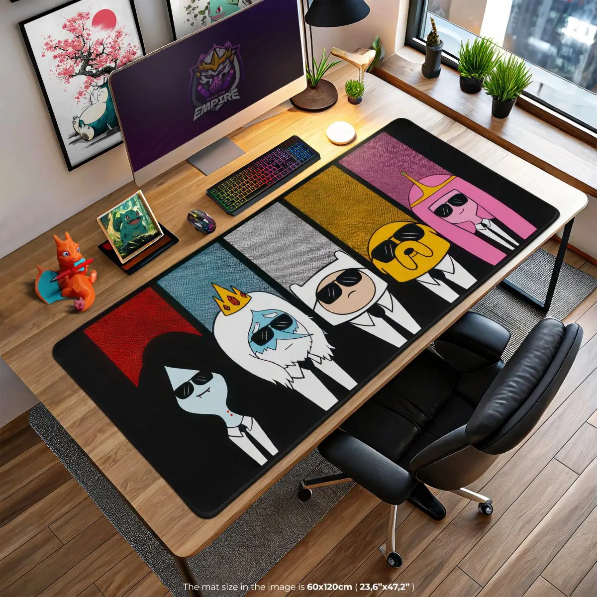 Adventure Time Cool Crew Desk Mat, Cartoon Style Mouse Pad