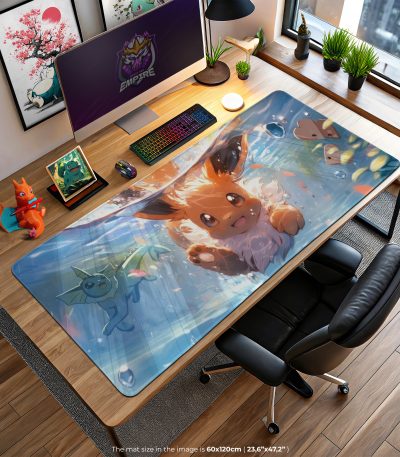 Aqua Dive Desk Mat, Eevee Splash Mouse Pad
