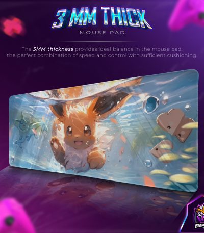 Aqua Dive Desk Mat, Eevee Splash Mouse Pad