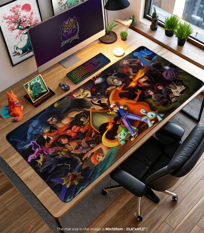 Ash vs Villains Desk Mat, Pokemon Anime Mouse Pad