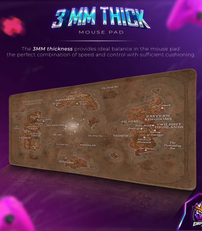 Azeroth Map Desk Mat, World of Warcraft Realm Mouse Pad