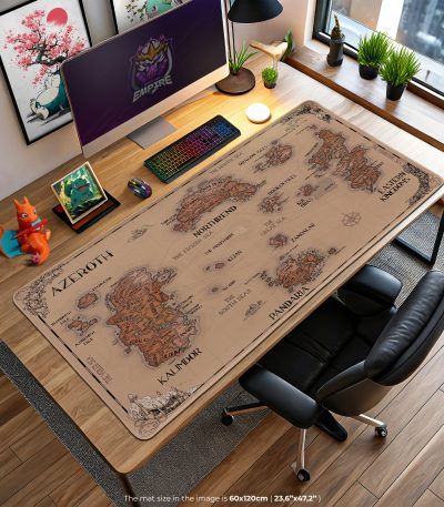 Azeroth Map Desk Mat, WoW Explorer Mouse Pad
