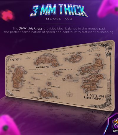 Azeroth Map Desk Mat, WoW Explorer Mouse Pad