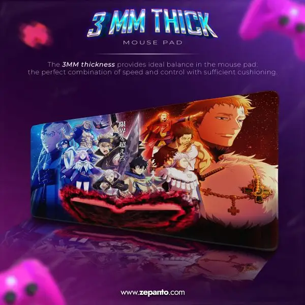 Black Clover Heroes Desk Mat, Magic Realm Mouse Pad