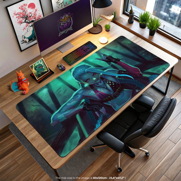 Chaos Queen Jinx Desk Mat, LoL Arcade Mouse Pad