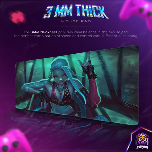 Chaos Queen Jinx Desk Mat, LoL Arcade Mouse Pad