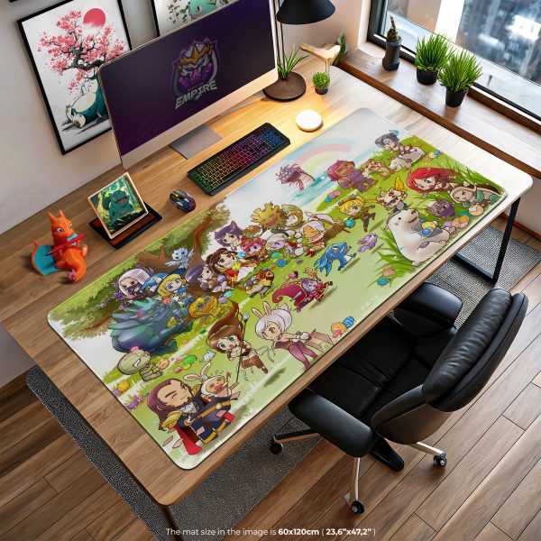 Chibi Spring Legends Desk Mat, Cute LoL Mouse Pad