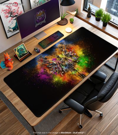 CS GO Desk Mat, Color Burst Warrior Mouse Pad