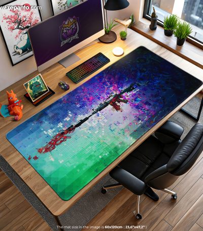 CS GO Desk Mat, Digital Glitch Mouse Pad