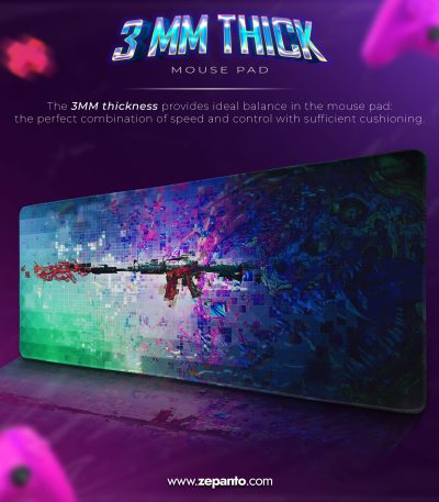 CS GO Desk Mat, Digital Glitch Mouse Pad