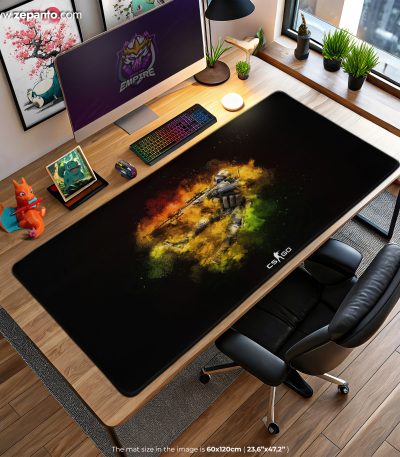 CS GO Desk Mat, Sniper Splash Mouse Pad