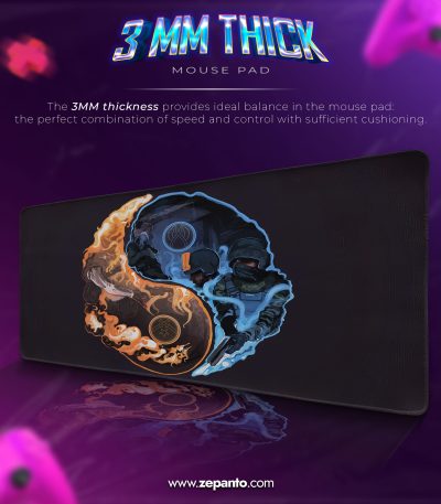 CS GO Desk Mat, Yin-Yang Strike Mouse Pad