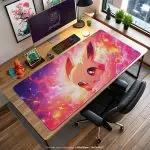 Eevee Flame Glow Desk Mat, Pokemon Spark Mouse Pad