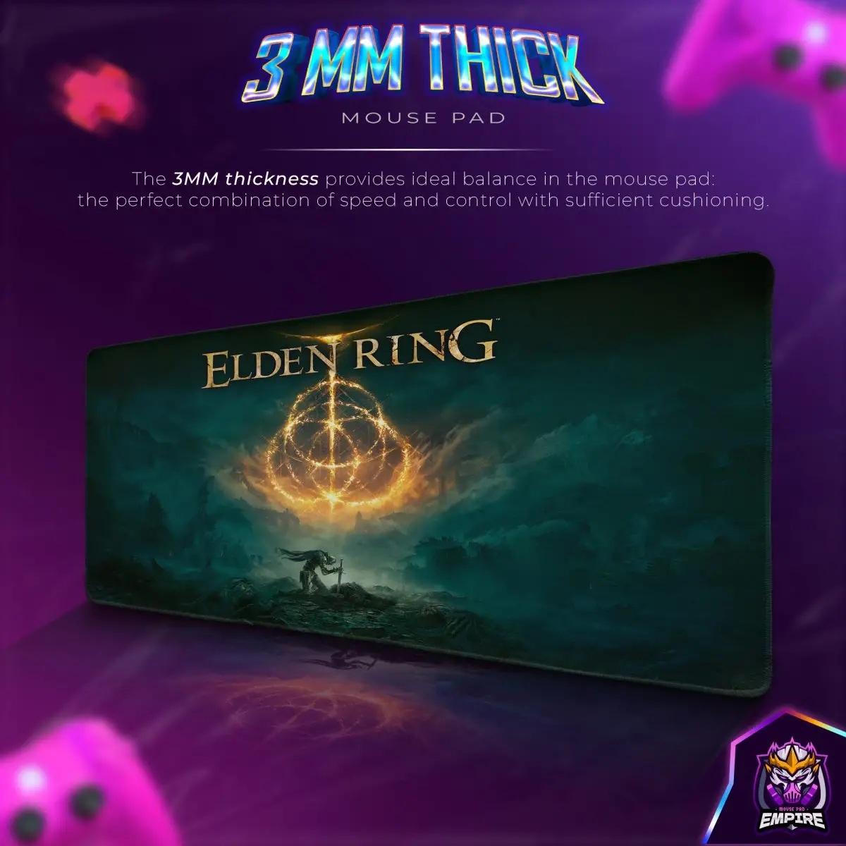 Elden Ring Crest Desk Mat, Lands Between Mouse Pad