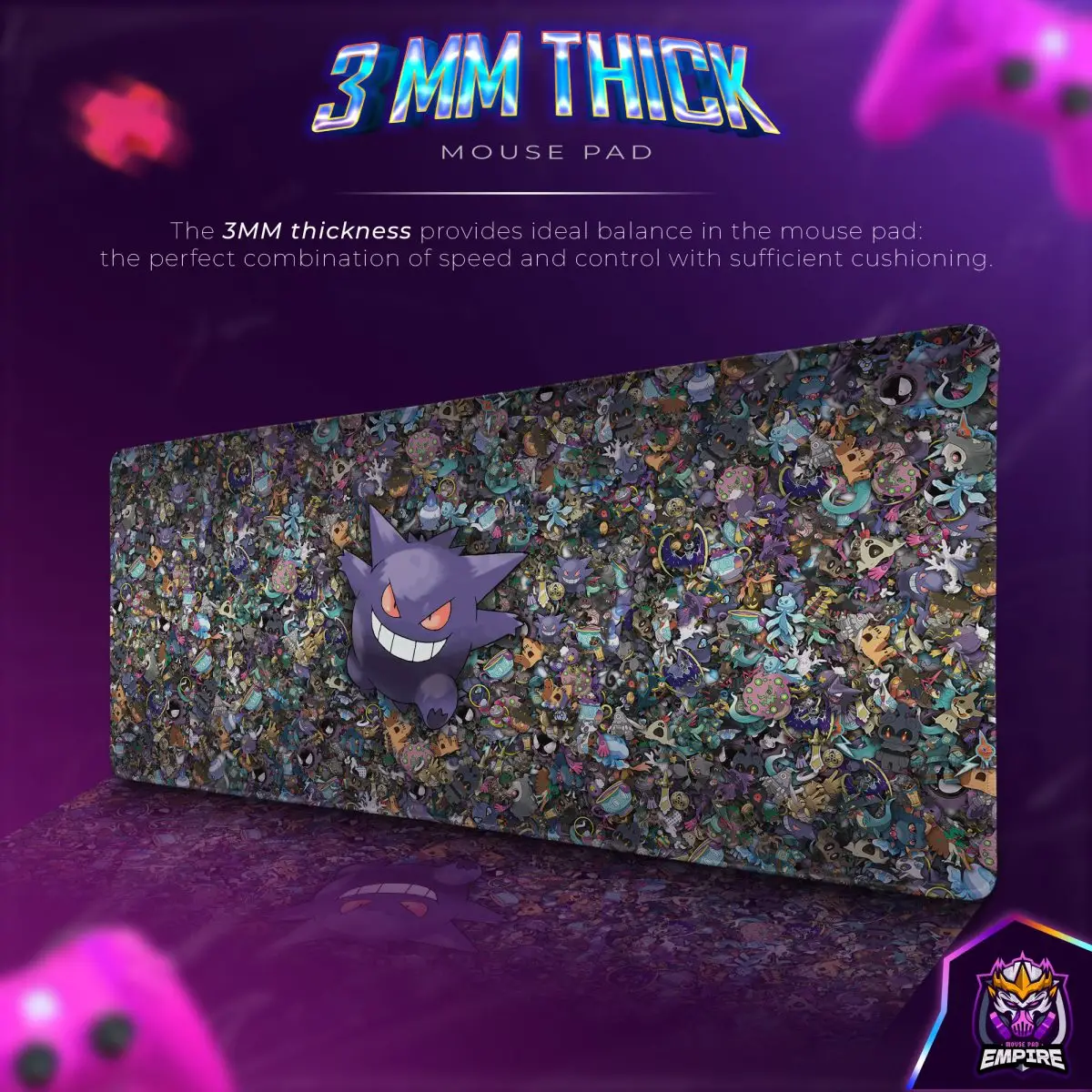 Gengar Pokémon Desk Mat, Ghostly Mischief Mouse Pad